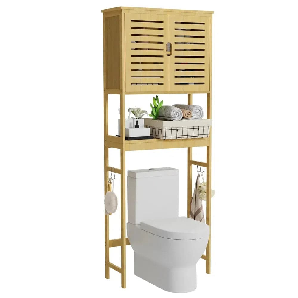 Over-The-Toilet Bamboo Storage Rack | Bathroom | Luvasmr - Satisfyingly Organised