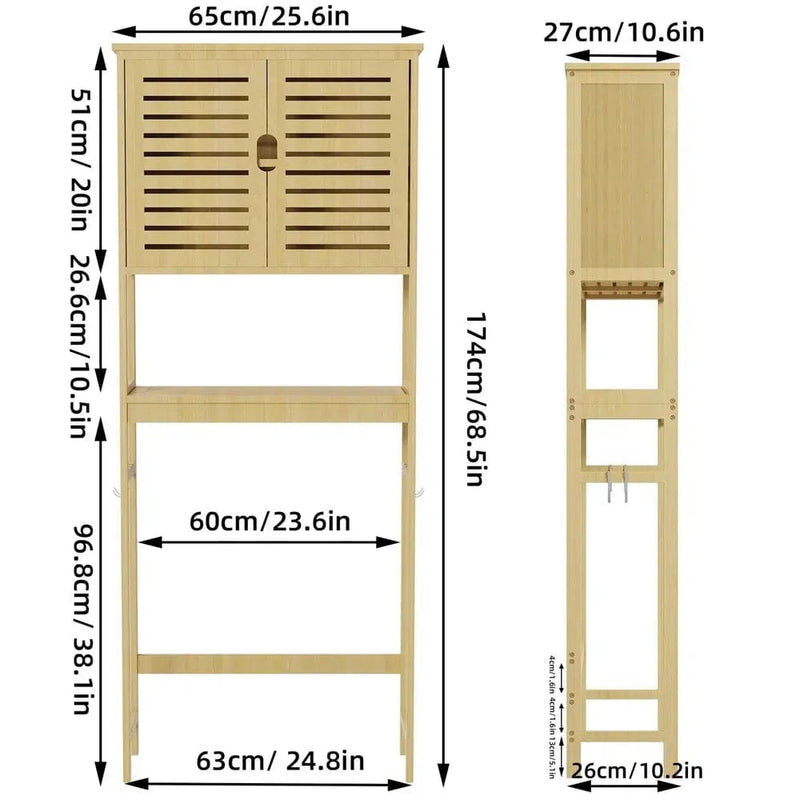 Over-The-Toilet Bamboo Storage Rack | Bathroom | Luvasmr - Satisfyingly Organised