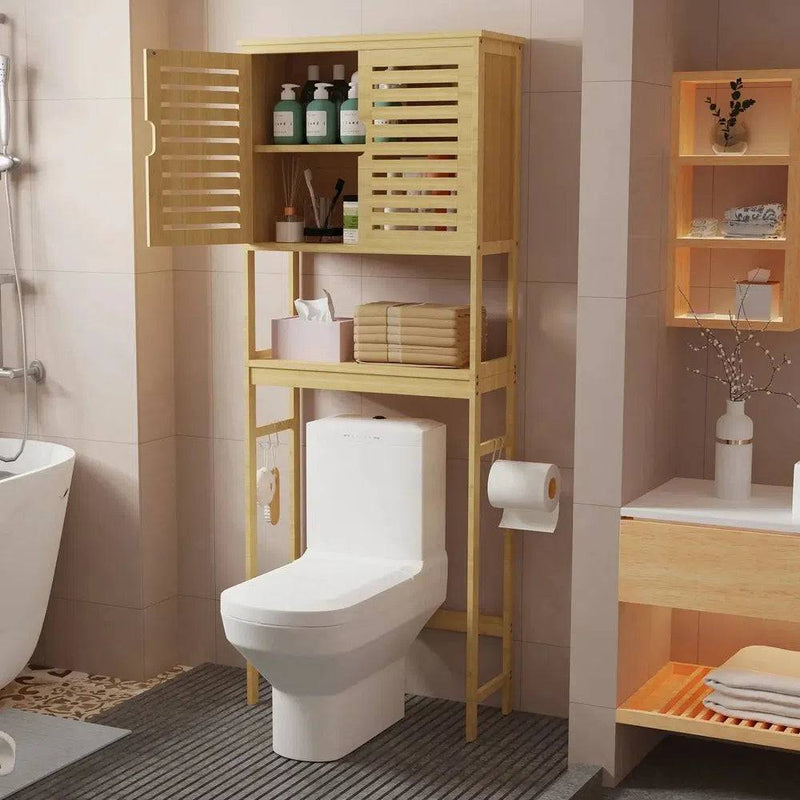 Over-The-Toilet Bamboo Storage Rack | Bathroom | Luvasmr - Satisfyingly Organised