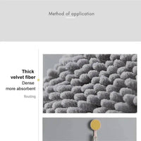 Close-up of thick velvet fiber in a chenille towel, showcasing its dense and highly absorbent texture.