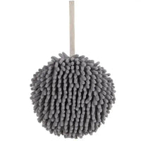 Gray chenille duster with plush microfiber head for effective cleaning and dusting.