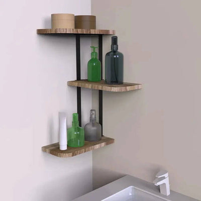 Rustic Industrial Wood Wall Shelf Rack | Bathroom | Luvasmr - Satisfyingly Organised