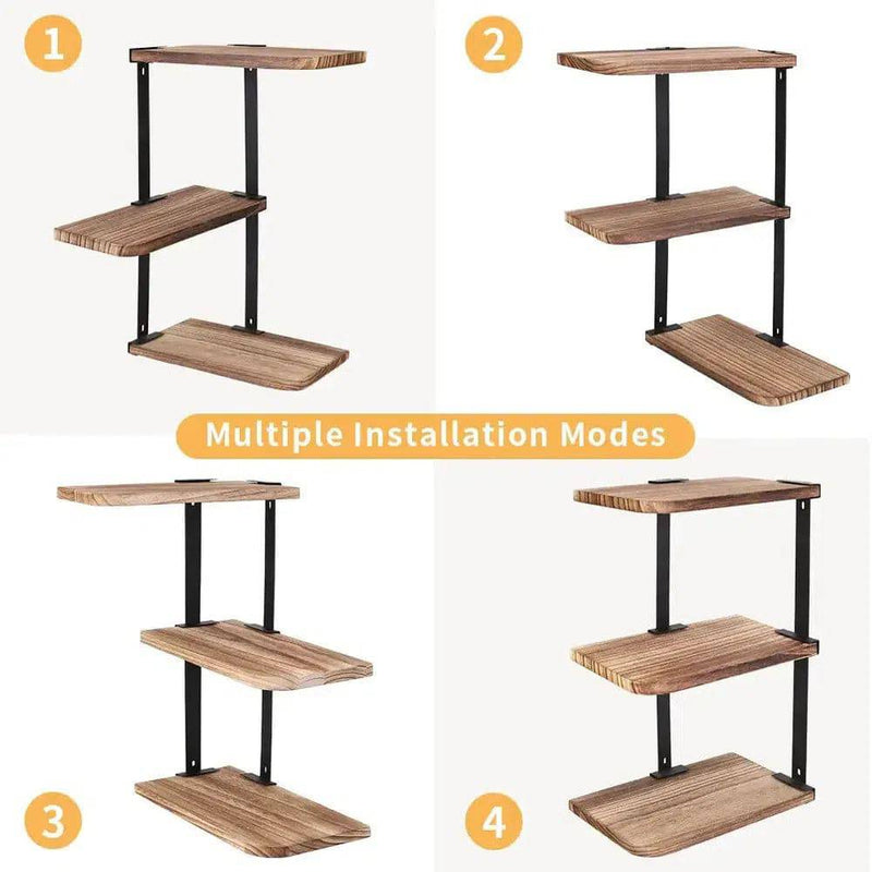 Rustic Industrial Wood Wall Shelf Rack | Bathroom | Luvasmr - Satisfyingly Organised