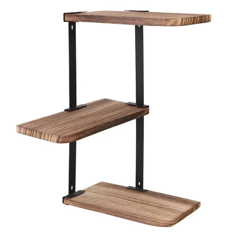 Rustic Industrial Wood Wall Shelf Rack | Bathroom | Luvasmr - Satisfyingly Organised