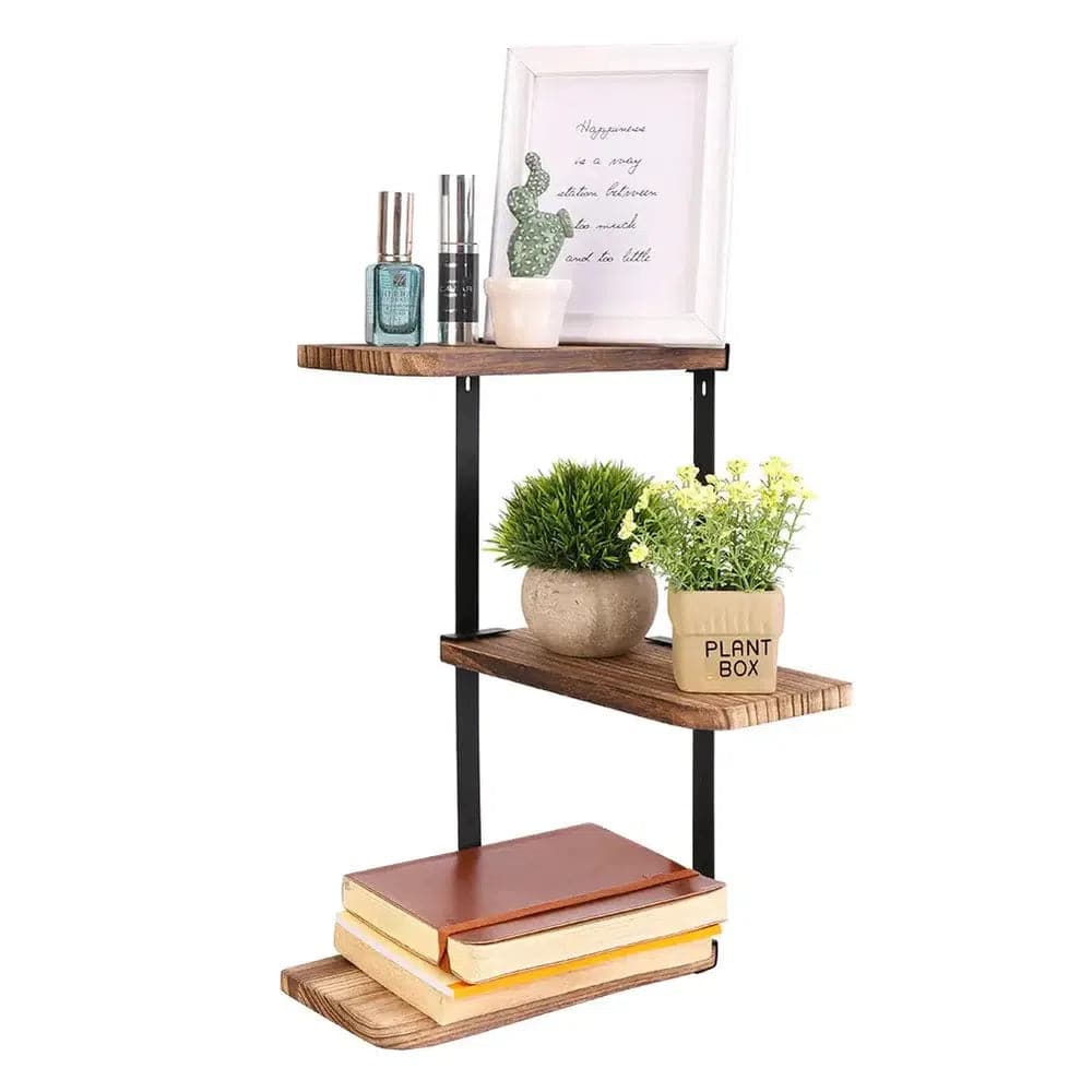 Rustic Industrial Wood Wall Shelf Rack | Bathroom | Luvasmr - Satisfyingly Organised