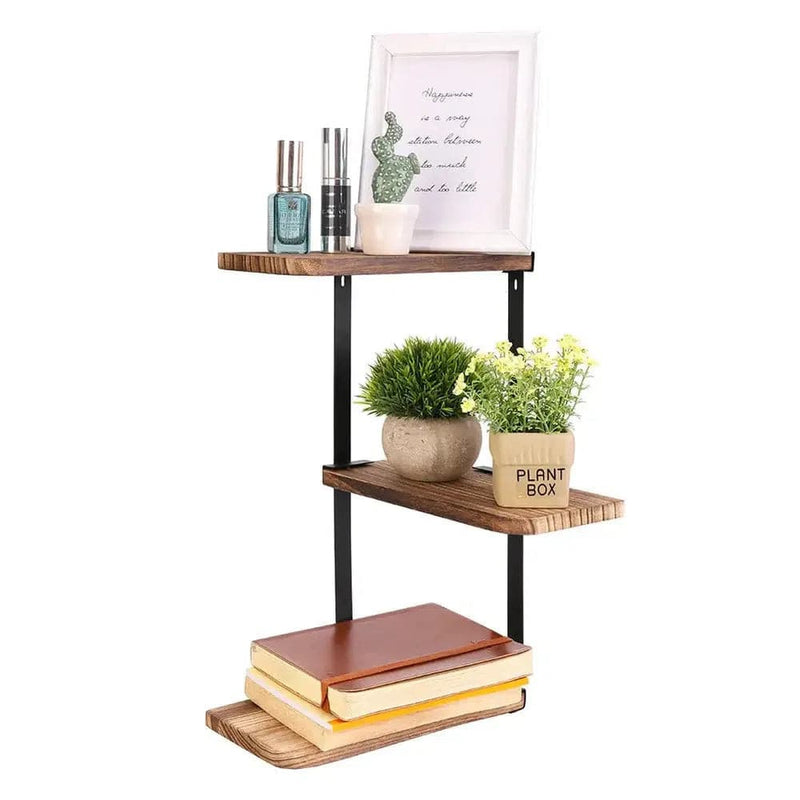 Rustic Industrial Wood Wall Shelf Rack | Bathroom | Luvasmr - Satisfyingly Organised