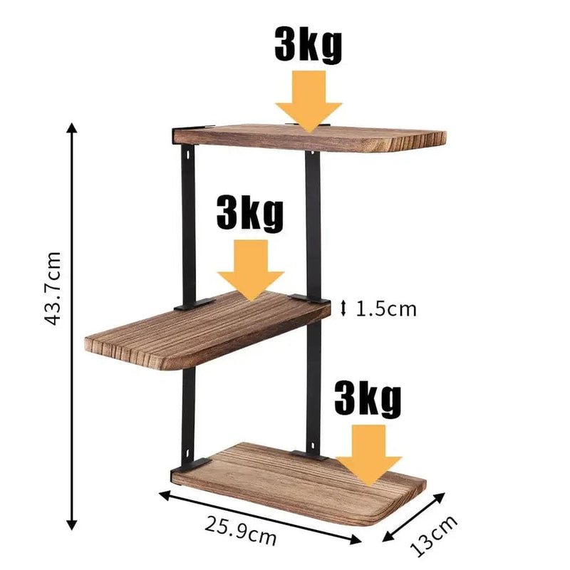 Rustic Industrial Wood Wall Shelf Rack | Bathroom | Luvasmr - Satisfyingly Organised