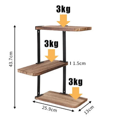 Rustic Industrial Wood Wall Shelf Rack | Bathroom | Luvasmr - Satisfyingly Organised