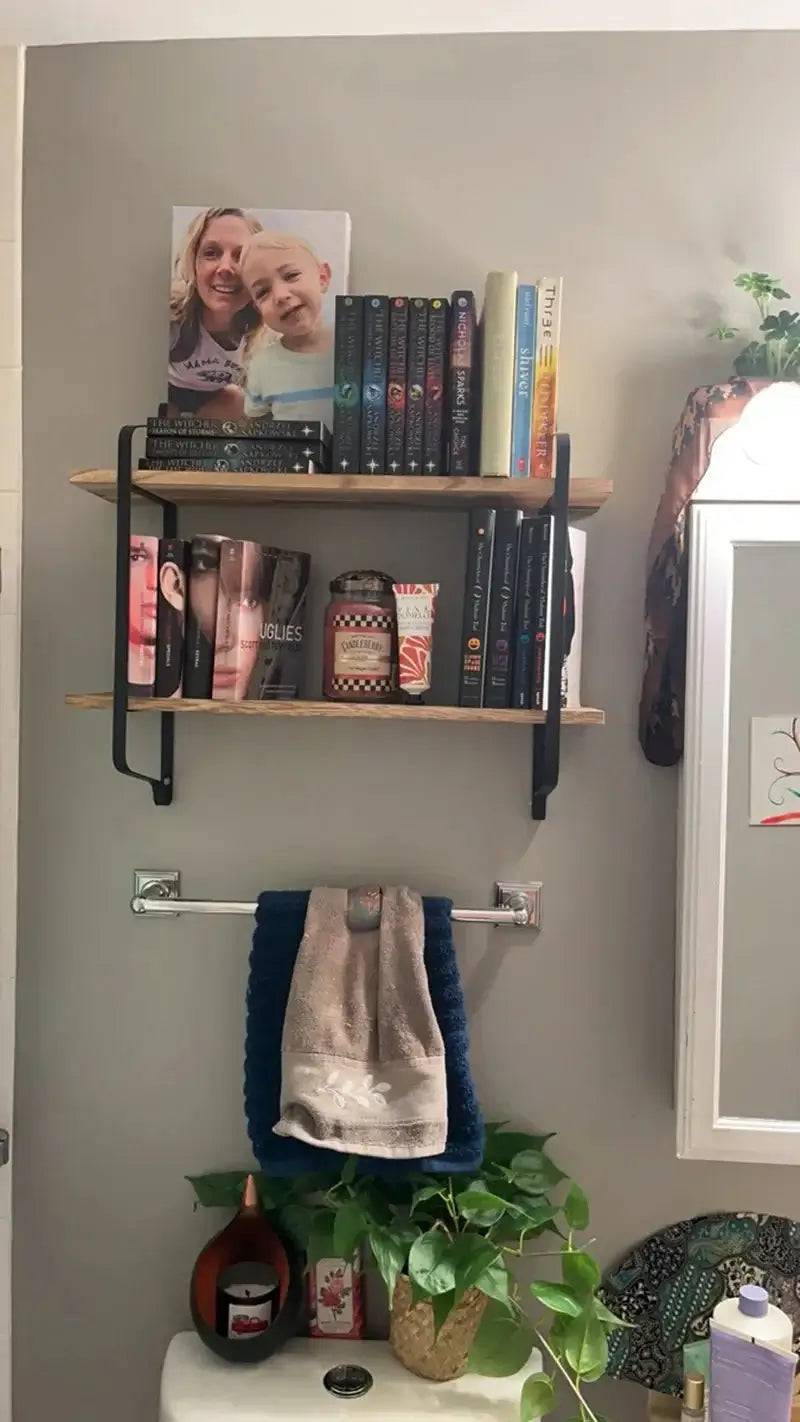 Rustic Wall Mounted Shelf | Bathroom | Luvasmr - Satisfyingly Organised