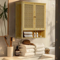 Solid Wood Bamboo Bathroom Wall Cabinet | Bathroom | Luvasmr - Satisfyingly Organised