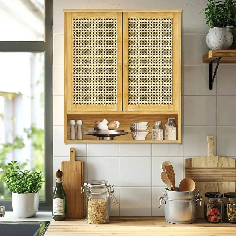 Solid Wood Bamboo Bathroom Wall Cabinet | Bathroom | Luvasmr - Satisfyingly Organised