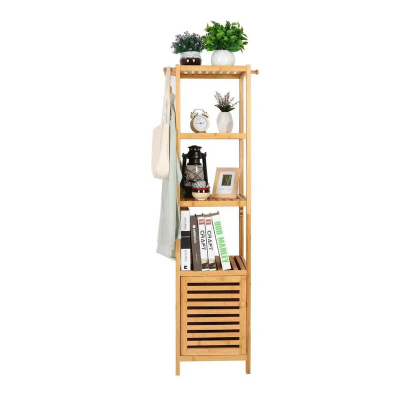 Tall Slim Bamboo Storage Cabinet | Bathroom | Luvasmr - Satisfyingly Organised