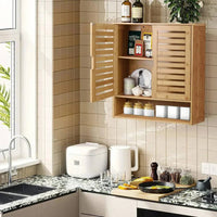Wall-Mounted Bamboo Storage Cabinet | Bathroom | Luvasmr - Satisfyingly Organised