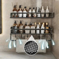 No-Drill Bathroom Shelf with Towel Rack | Bathroom | Luvasmr - Satisfyingly Organised
