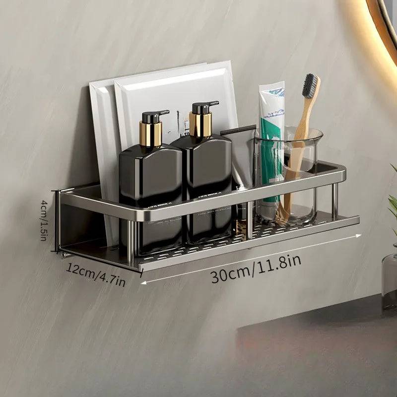No-Drill Bathroom Shelf with Towel Rack | Bathroom | Luvasmr - Satisfyingly Organised