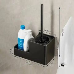 Aluminium Wall-Mounted Toilet Brush Holder | Bathroom | Luvasmr - Satisfyingly Organised