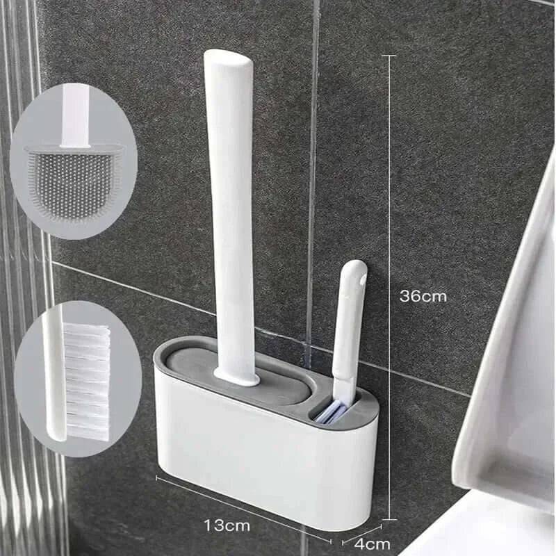 Silicone Toilet Brush with Holder Box | Bathroom | Luvasmr - Satisfyingly Organised