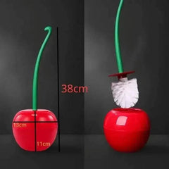 Cherry Shape Lavatory Toilet Brush Holder Set - Luvasmr