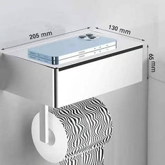 Bathroom Paper Box Storage Holder Wipes Dispenser Black Phone Storage Shelf Wall Mounted Tissue Paper Rack Toilet Roll Holder | Bathroom | Luvasmr - Satisfyingly Organised
