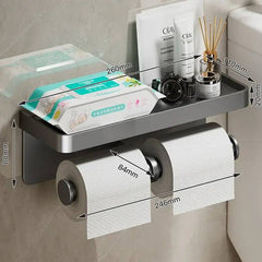 Aluminum Alloy Toilet Paper Holder WC roll Paper Holder perfume Shelf for Bathroom storage Accessories | Bathroom | Luvasmr - Satisfyingly Organised