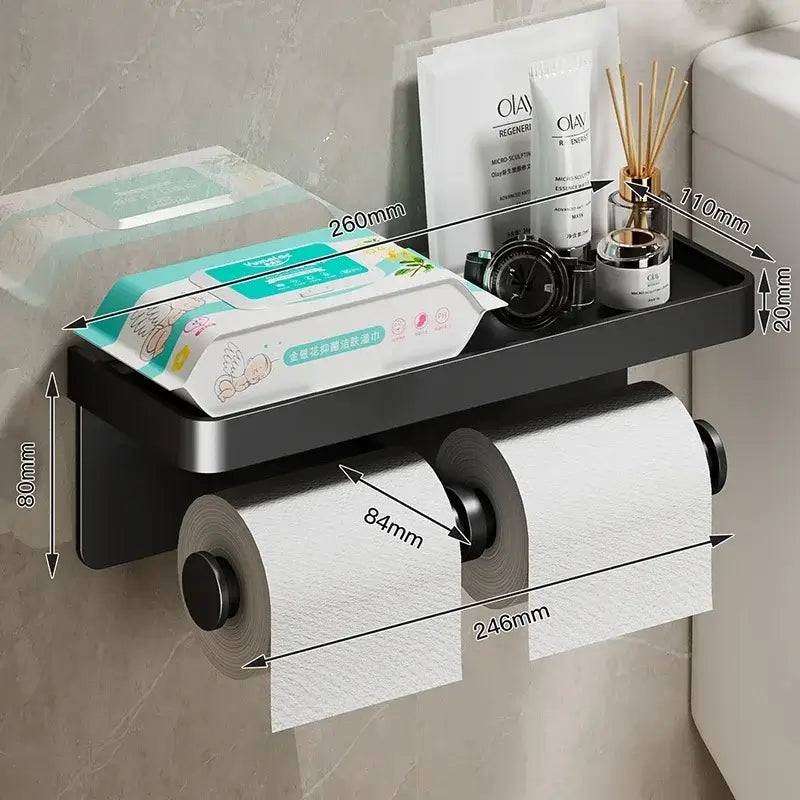 Aluminum Alloy Toilet Paper Holder WC roll Paper Holder perfume Shelf for Bathroom storage Accessories | Bathroom | Luvasmr - Satisfyingly Organised