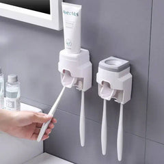 Automatic Toothpaste Dispenser with Toothbrush Holder | Bathroom | Luvasmr - Satisfyingly Organised