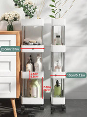3 to 4 Tier Rolling Utility Cart Storage Shelf | Bathroom | Luvasmr - Satisfyingly Organised