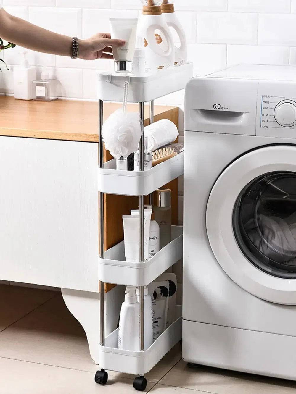 3 to 4 Tier Rolling Utility Cart Storage Shelf | Bathroom | Luvasmr - Satisfyingly Organised