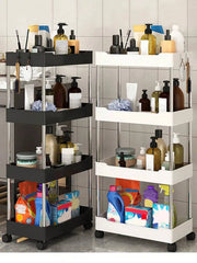 3 to 4 Tier Rolling Utility Cart Storage Shelf | Bathroom | Luvasmr - Satisfyingly Organised