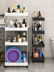 3 to 4 Tier Rolling Utility Cart Storage Shelf | Bathroom | Luvasmr - Satisfyingly Organised