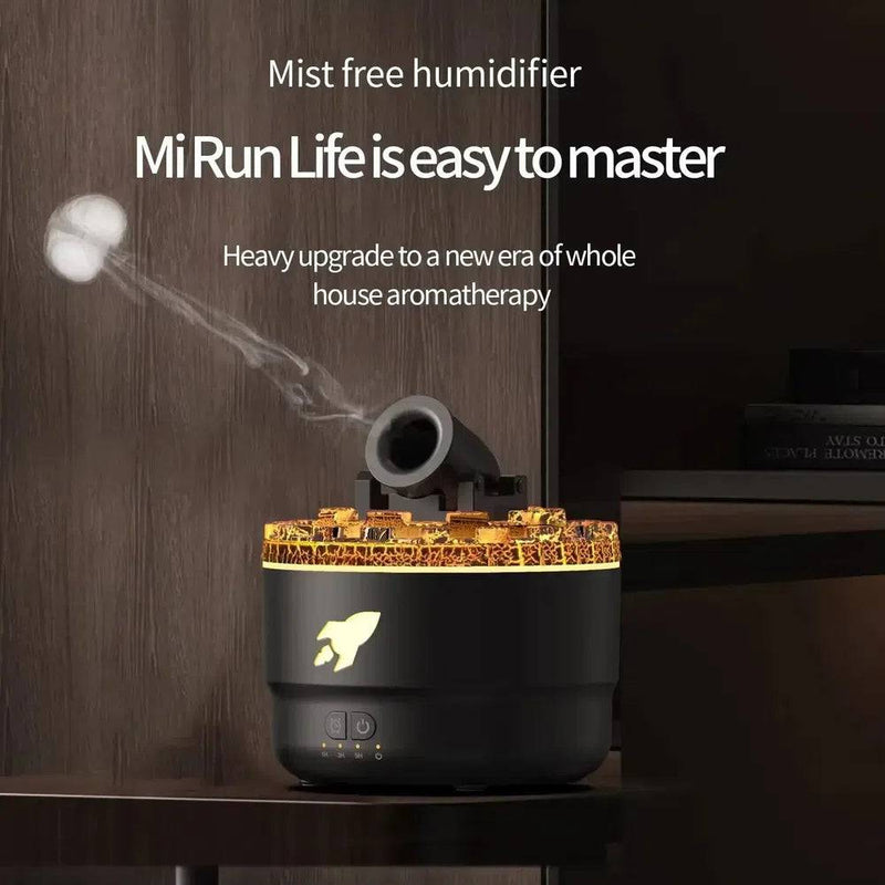 Lava Crack Ultrasonic Humidifier with aromatic mist, enhancing home ambiance and air quality effortlessly.