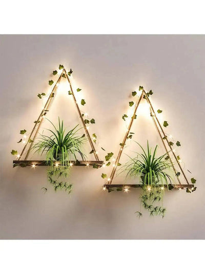 Artificial Ivy LED Floating Wall Shelf | Bedroom | Luvasmr - Satisfyingly Organised