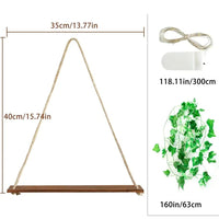 Features of the Artificial Ivy LED Illuminated Wall Shelf with dimensions and ivy details.