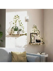 Artificial Ivy LED Floating Wall Shelf | Bedroom | Luvasmr - Satisfyingly Organised