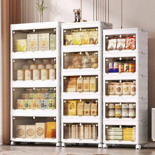 Stackable Collapsible Storage Bins with Doors | Bedroom | Luvasmr - Satisfyingly Organised