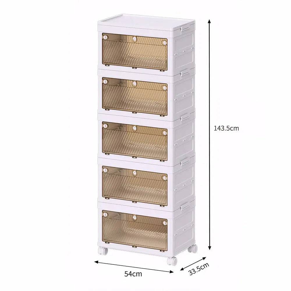 Stackable Collapsible Storage Bins with Doors | Bedroom | Luvasmr - Satisfyingly Organised