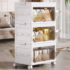 Stackable Collapsible Storage Bins with Doors | Bedroom | Luvasmr - Satisfyingly Organised