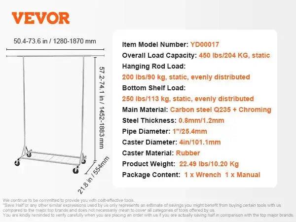 Heavy Duty Rolling Garment Rack | Bedroom | Luvasmr - Satisfyingly Organised