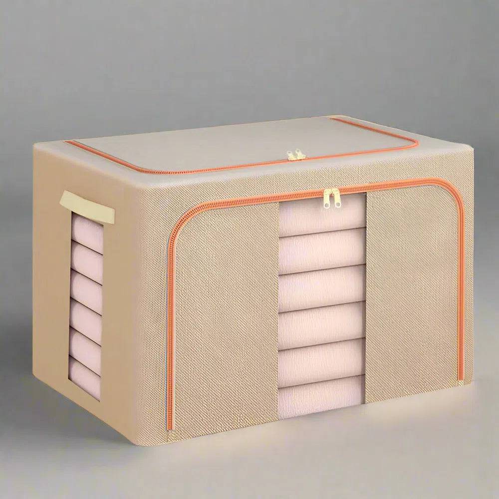 Cotton Flax Large Clothes Storage Organiser Box | Bedroom | Luvasmr - Satisfyingly Organised