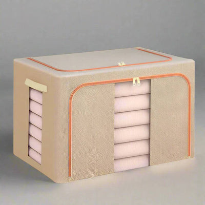 Cotton Flax Large Clothes Storage Organiser Box | Bedroom | Luvasmr - Satisfyingly Organised