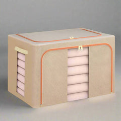 Cotton Flax Large Clothes Storage Organiser Box | Bedroom | Luvasmr - Satisfyingly Organised