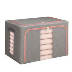 Cotton Flax Large Clothes Storage Organiser Box | Bedroom | Luvasmr - Satisfyingly Organised
