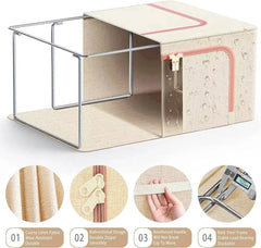 Cotton Flax Large Clothes Storage Organiser Box | Bedroom | Luvasmr - Satisfyingly Organised