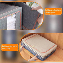 Cotton Flax Large Clothes Storage Organiser Box | Bedroom | Luvasmr - Satisfyingly Organised