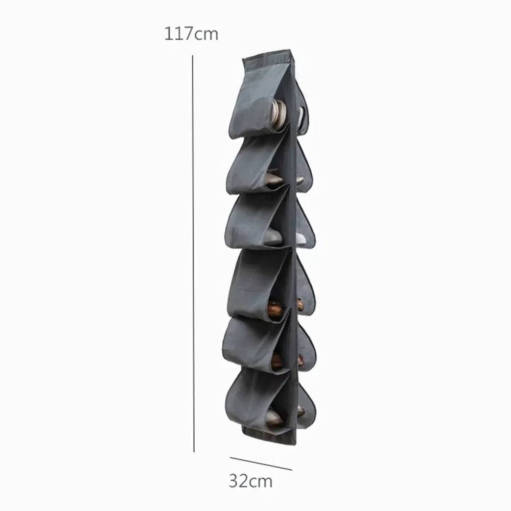 6 Layer Hanging Storage Bag Shoes Rack Storage Shoes Hanger Clothes Organizer Hanging Pocket Organizer Foldable Space Saving | Bedroom | Luvasmr - Satisfyingly Organised