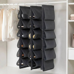 6 Layer Hanging Storage Bag Shoes Rack Storage Shoes Hanger Clothes Organizer Hanging Pocket Organizer Foldable Space Saving | Bedroom | Luvasmr - Satisfyingly Organised