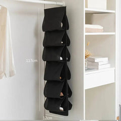 6 Layer Hanging Storage Bag Shoes Rack Storage Shoes Hanger Clothes Organizer Hanging Pocket Organizer Foldable Space Saving | Bedroom | Luvasmr - Satisfyingly Organised