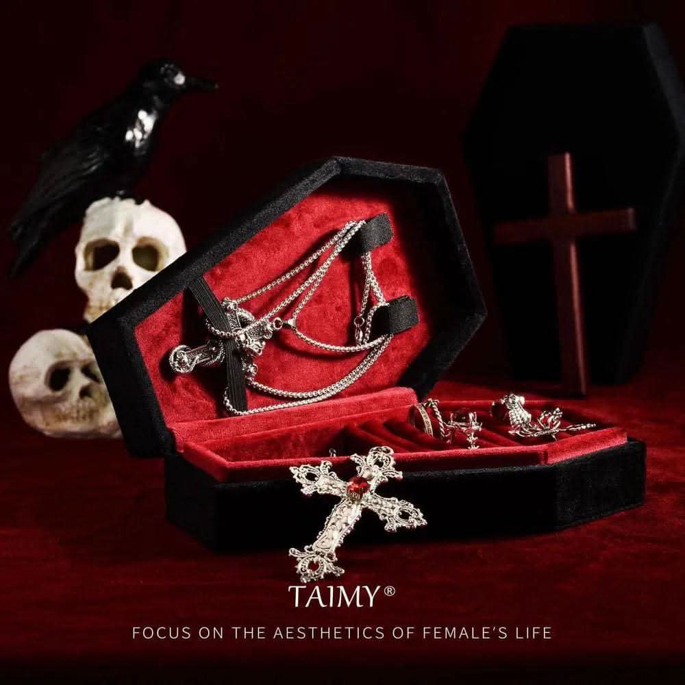 Gothic Velvet Jewelry Coffin Box - Luvasmr