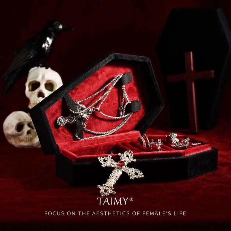 Gothic Velvet Jewelry Coffin Box - Luvasmr