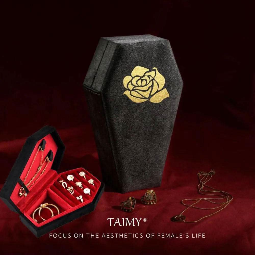 Gothic Velvet Jewelry Coffin Box - Luvasmr